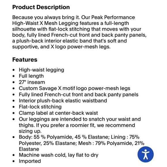 SAVAGE X FENTY PEAK PERFORMANCE HIGH-WAIST X MESH LEGGING SIZE XL NWT - Picture 8 of 8